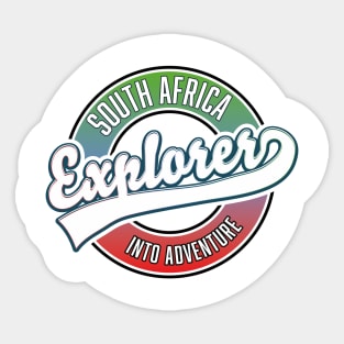 South Africa explorer into adventure retro logo Sticker